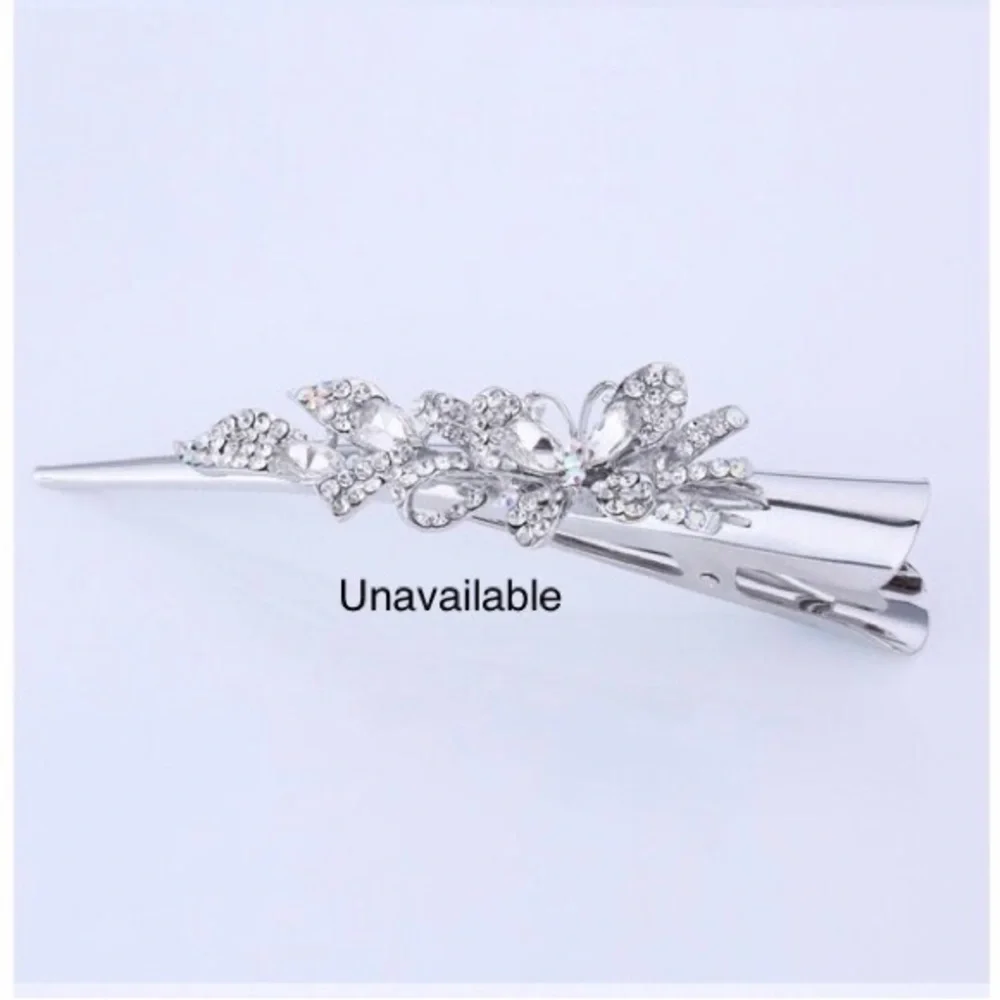 Single Hair Accessories Barrettes For Women Crystal Butterfly Peacock Flower